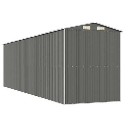 Tuinschuur 192x689x223 cm gegalvaniseerd staal lichtgrijs
