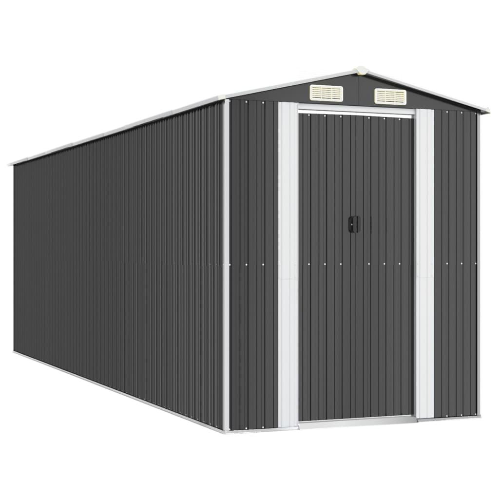 Tuinschuur Gegalvaniseerd Staal Kleurig 192 x 606 x 223 cm Antraciet