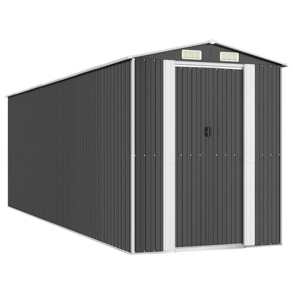 Tuinschuur Gegalvaniseerd Staal Kleurig 192 x 606 x 223 cm Antraciet