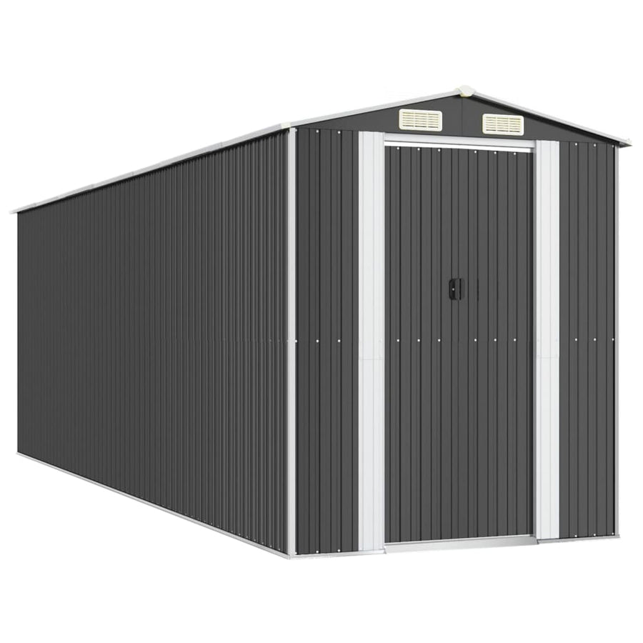 Tuinschuur Gegalvaniseerd Staal Kleurig 192 x 606 x 223 cm Antraciet