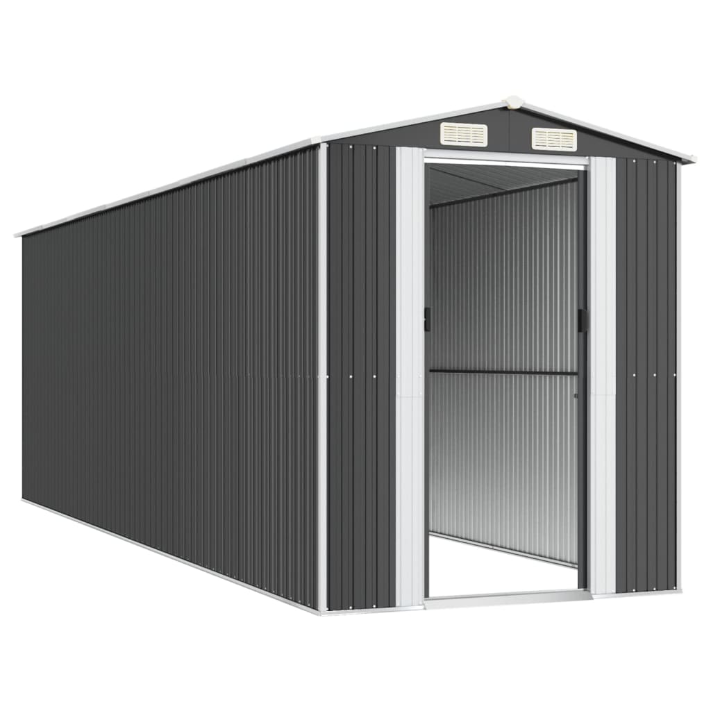Tuinschuur Gegalvaniseerd Staal Kleurig 192 x 606 x 223 cm Antraciet