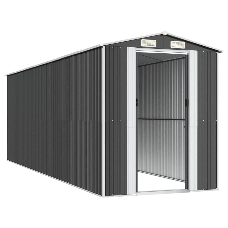 Tuinschuur Gegalvaniseerd Staal Kleurig 192 x 606 x 223 cm Antraciet