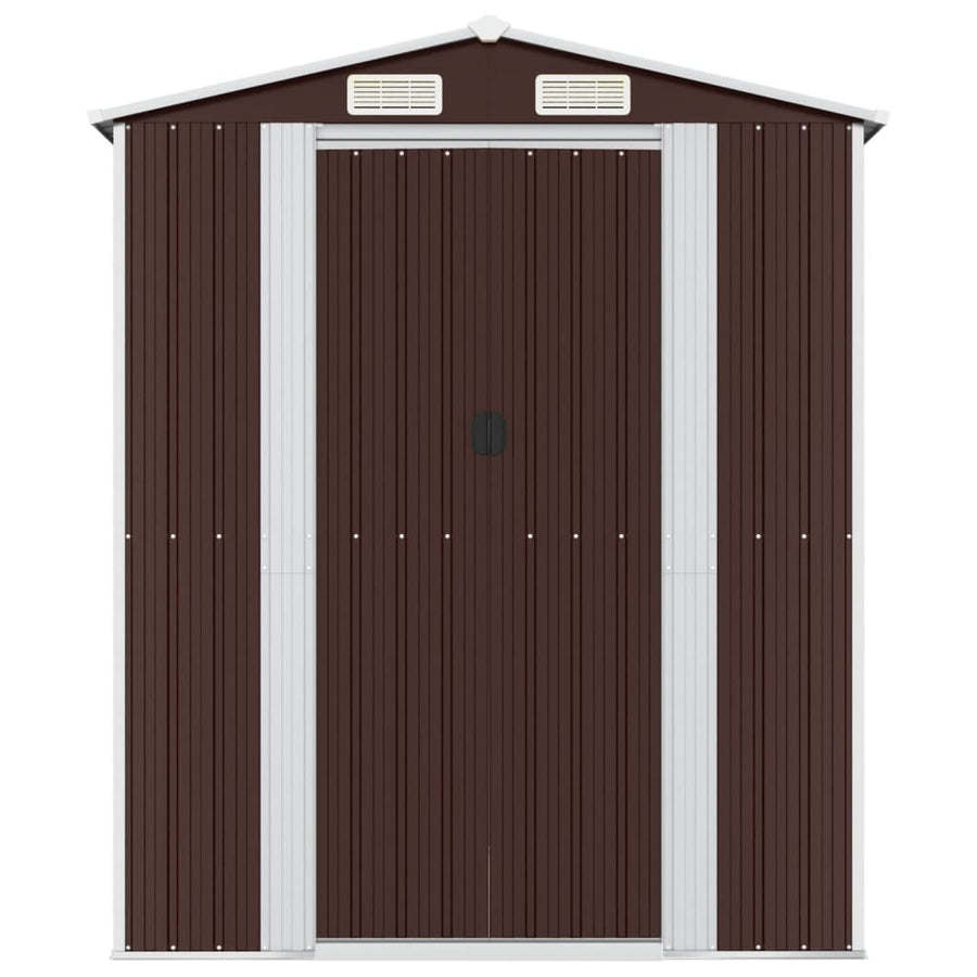 Tuinschuur 192X191X223 Cm Gegalvaniseerd Staal Donkerbruin