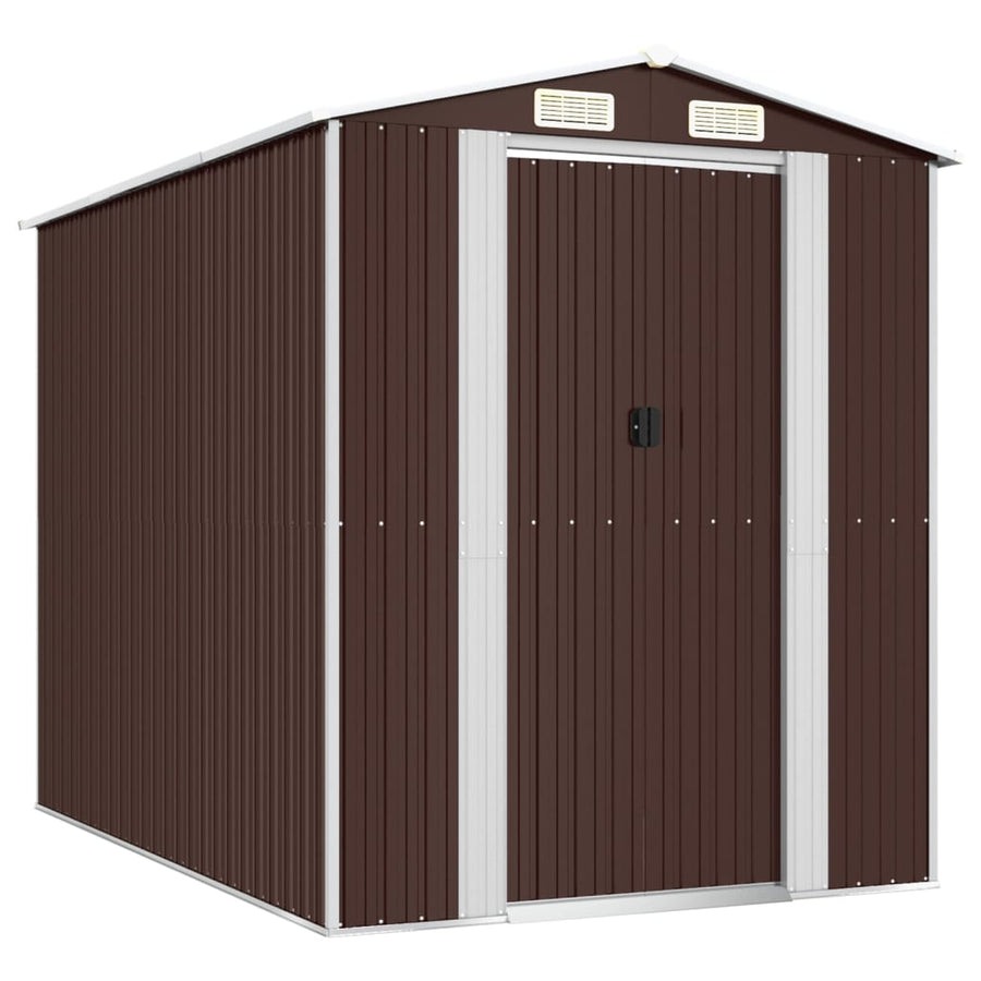 Tuinschuur Gegalvaniseerd Staal 192 x 274 x 223 cm Donkerbruin