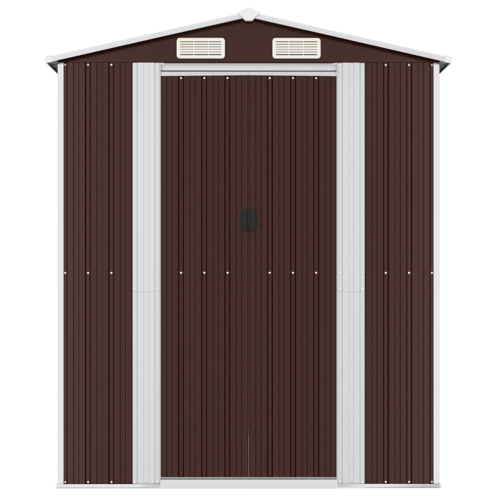 Tuinschuur Gegalvaniseerd Staal 192 x 274 x 223 cm Donkerbruin