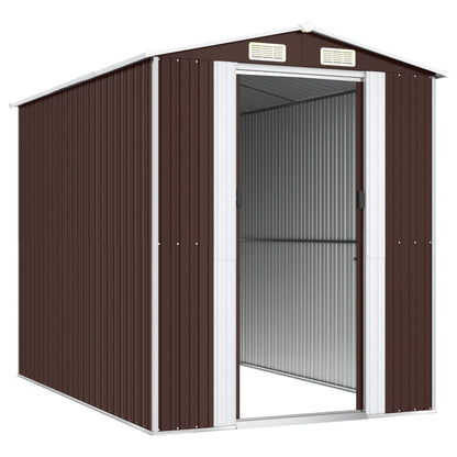 Tuinschuur Gegalvaniseerd Staal 192 x 274 x 223 cm Donkerbruin