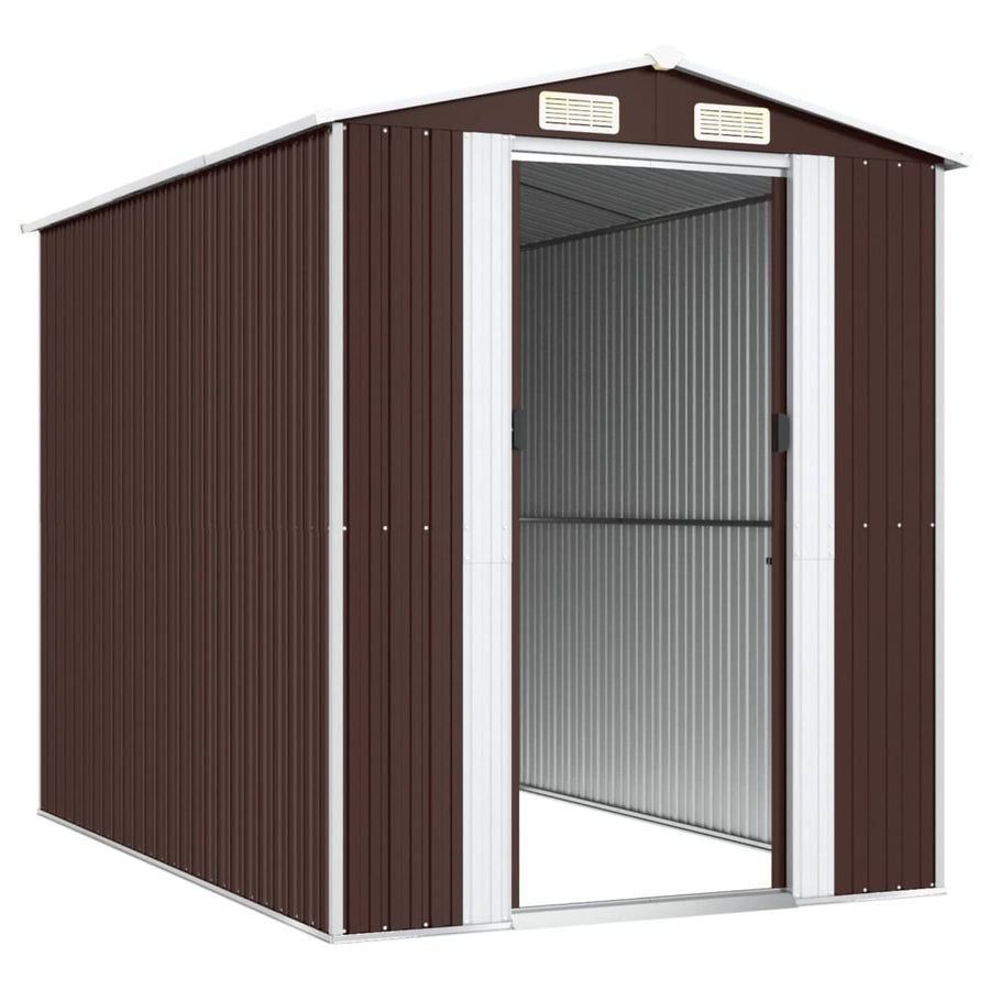 Tuinschuur Gegalvaniseerd Staal 192 x 274 x 223 cm Donkerbruin