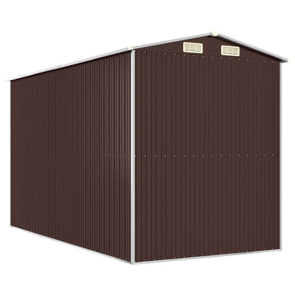 Tuinschuur 192X357X223 Cm Gegalvaniseerd Staal Donkerbruin