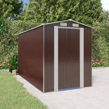 Tuinschuur 192X357X223 Cm Gegalvaniseerd Staal Donkerbruin