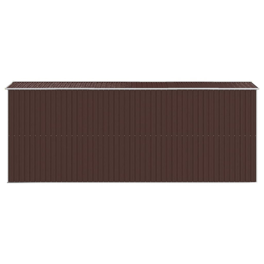 Tuinschuur 192x523x223 cm gegalvaniseerd staal donkerbruin