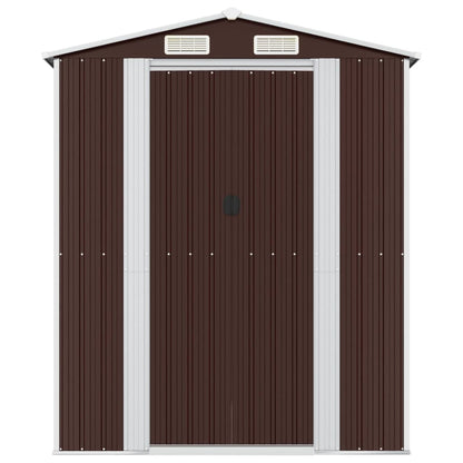 Tuinschuur 192x689x223 cm gegalvaniseerd staal donkerbruin