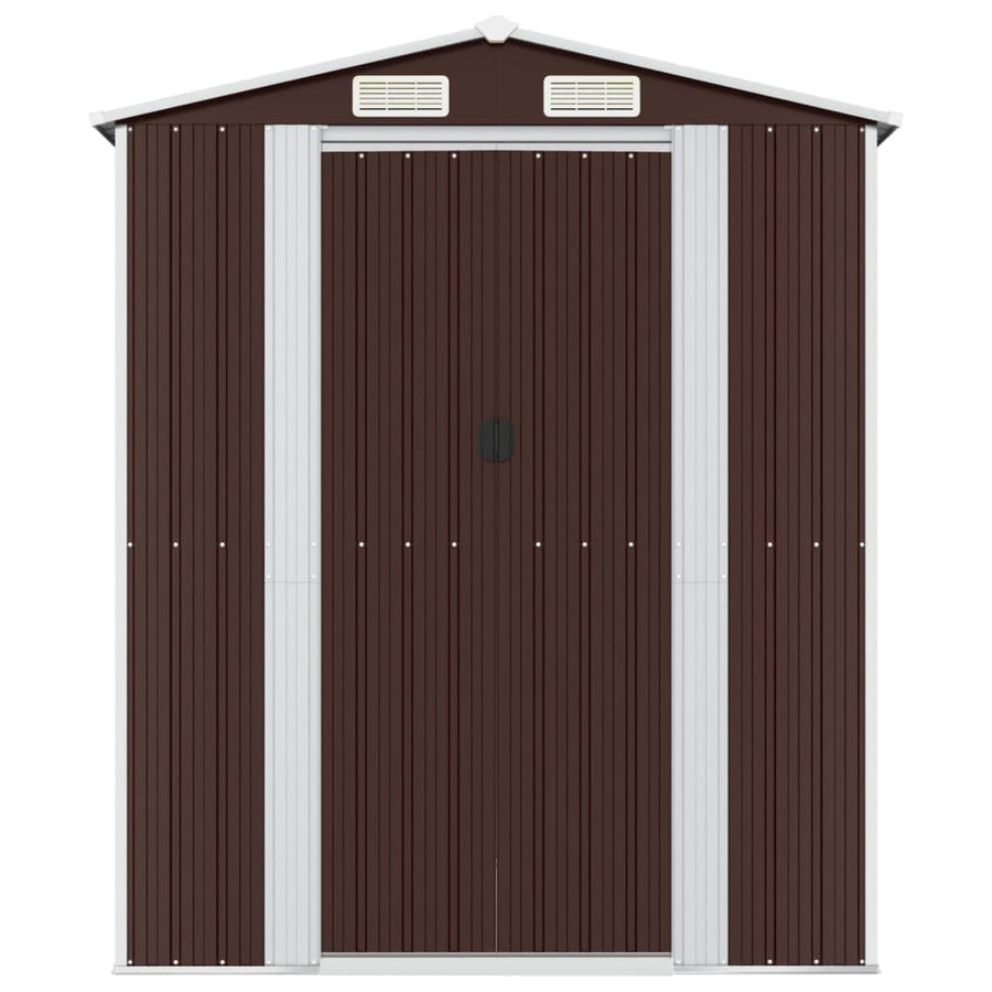 Tuinschuur 192x689x223 cm gegalvaniseerd staal donkerbruin