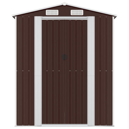 Tuinschuur 192x855x223 cm gegalvaniseerd staal donkerbruin