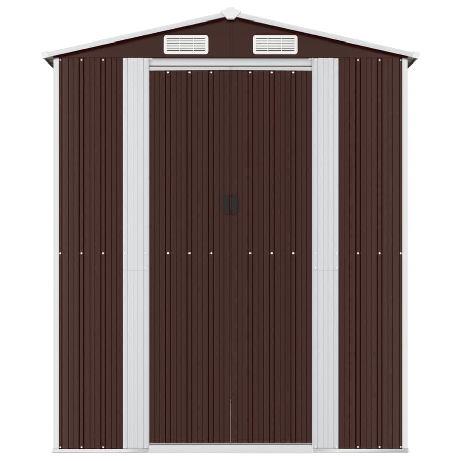 Tuinschuur 192x855x223 cm gegalvaniseerd staal donkerbruin