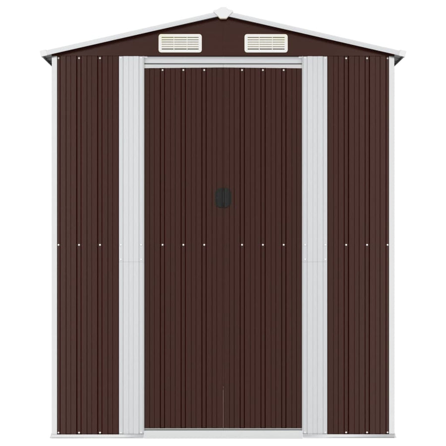 Tuinschuur 192x1021x223 cm gegalvaniseerd staal donkerbruin