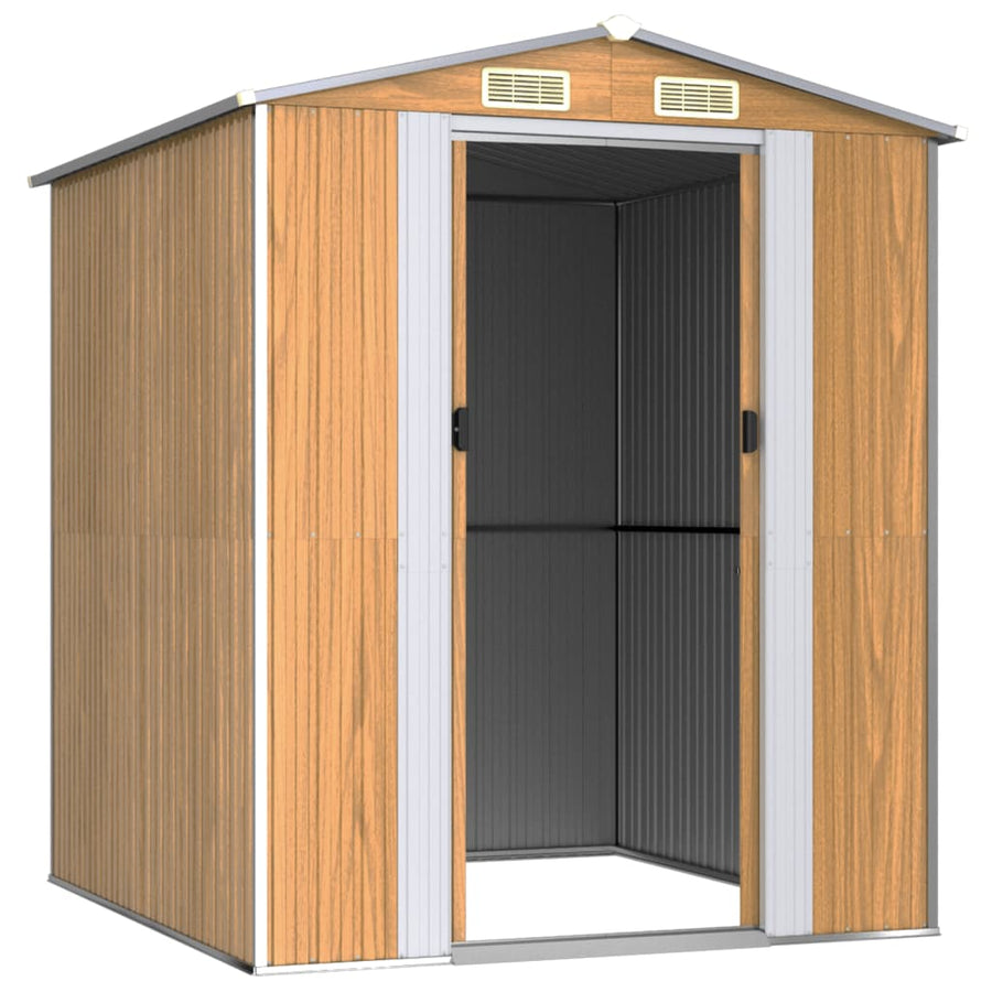 Tuinschuur Gegalvaniseerd Staal 192 x 191 x 223 cm Lichtbruin
