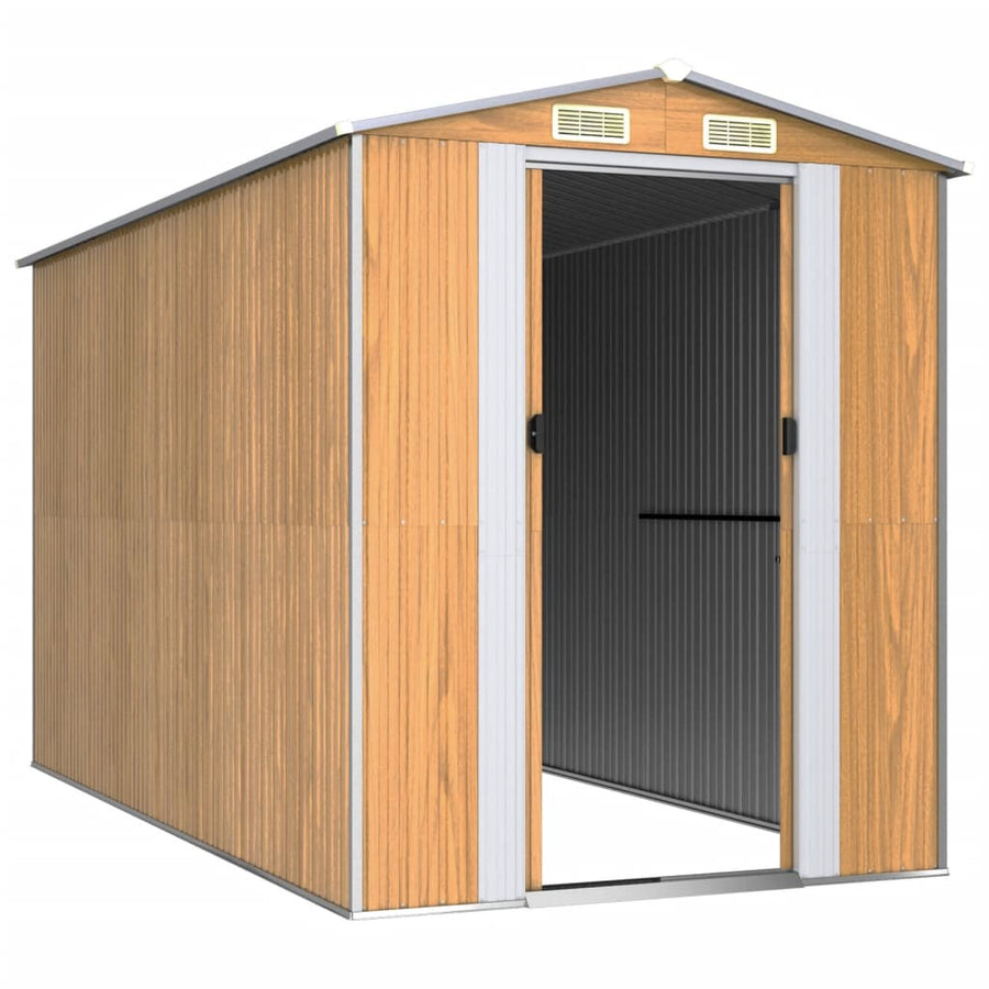 Tuinschuur Gegalvaniseerd Staal 192 x 357 x 223 cm Lichtbruin