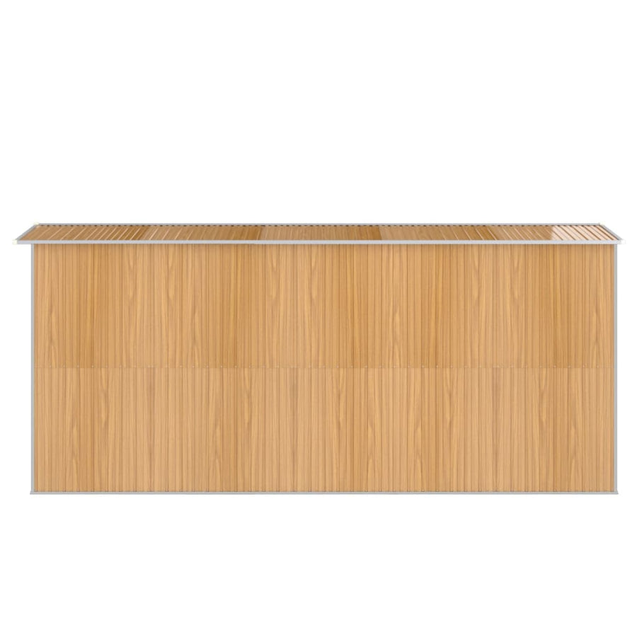 Tuinschuur 192X440X223 Cm Gegalvaniseerd Staal Lichtbruin