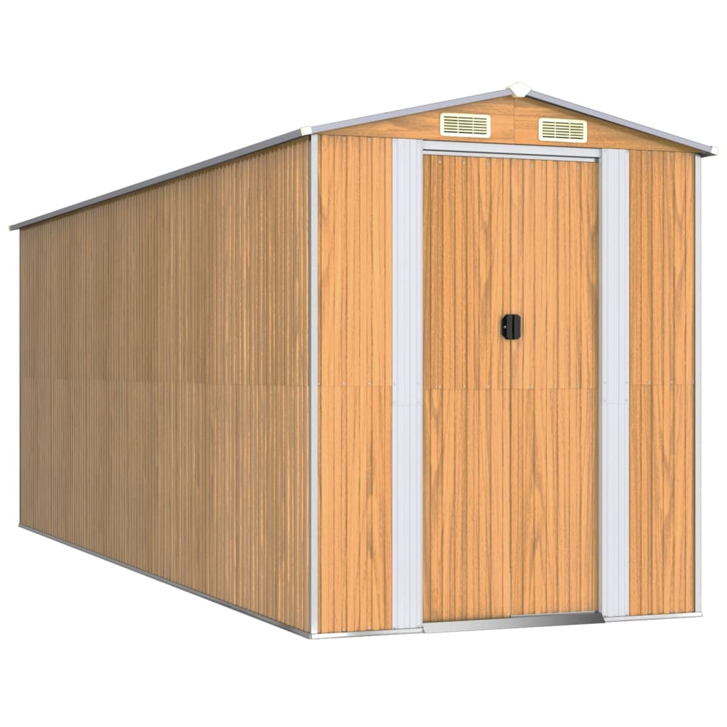 Tuinschuur Gegalvaniseerd Staal 192 x 523 x 223 cm Lichtbruin