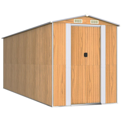 Tuinschuur Gegalvaniseerd Staal 192 x 523 x 223 cm Lichtbruin