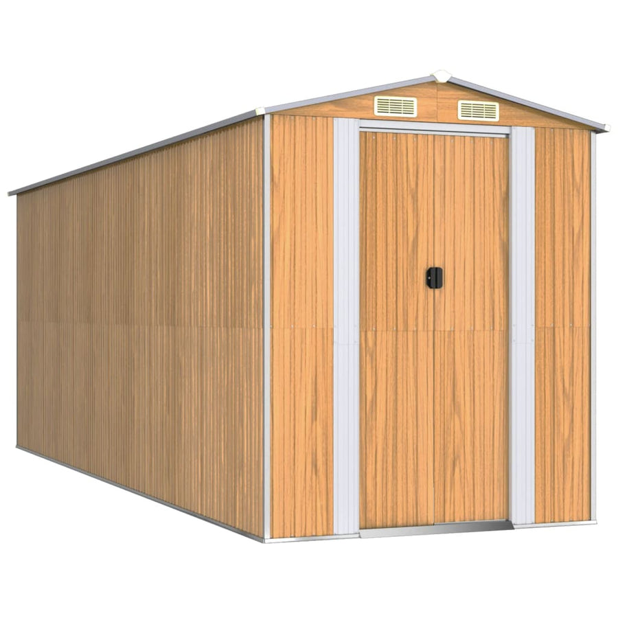 Tuinschuur Gegalvaniseerd Staal 192 x 523 x 223 cm Lichtbruin