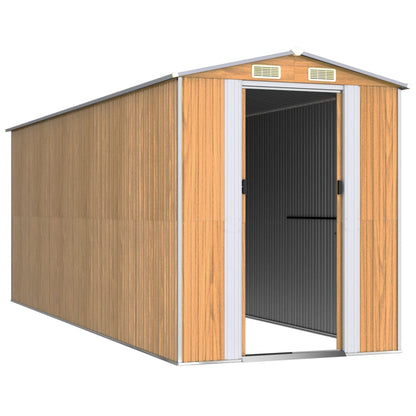 Tuinschuur Gegalvaniseerd Staal 192 x 523 x 223 cm Lichtbruin