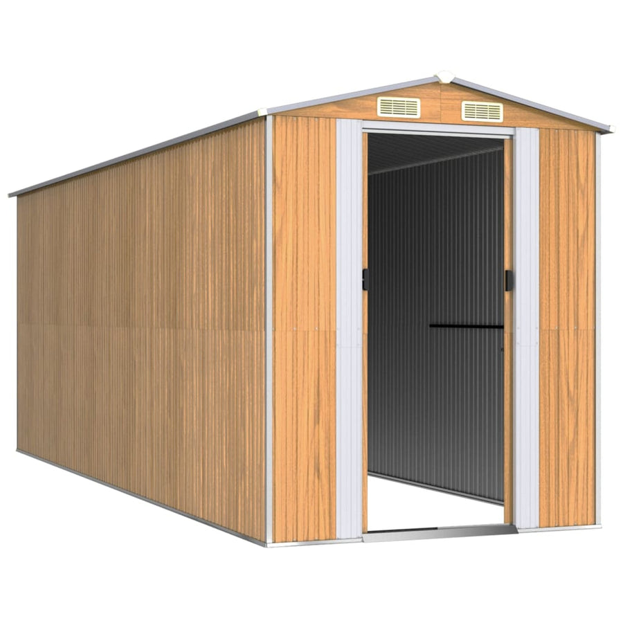 Tuinschuur Gegalvaniseerd Staal 192 x 523 x 223 cm Lichtbruin