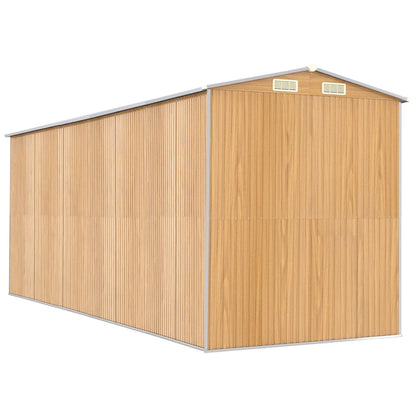 Tuinschuur Gegalvaniseerd Staal 192 x 523 x 223 cm Lichtbruin