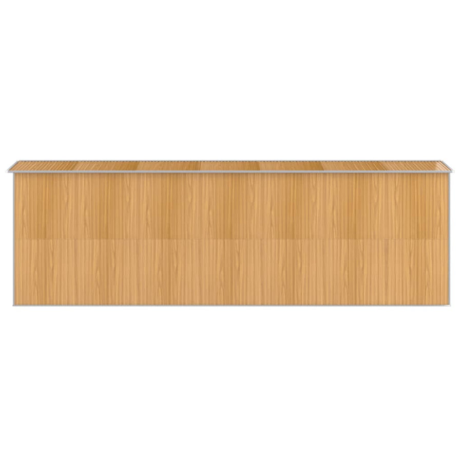 Tuinschuur 192X606X223 Cm Gegalvaniseerd Staal Lichtbruin