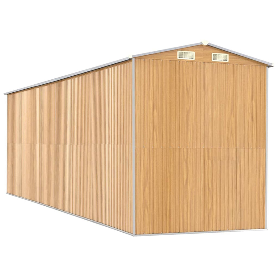 Tuinschuur 192X606X223 Cm Gegalvaniseerd Staal Lichtbruin