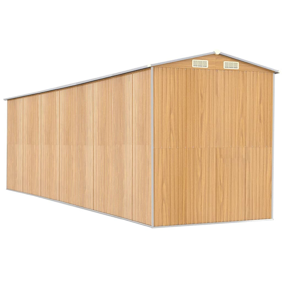 Tuinschuur Gegalvaniseerd Staal 192 x 689 x 223 cm Lichtbruin