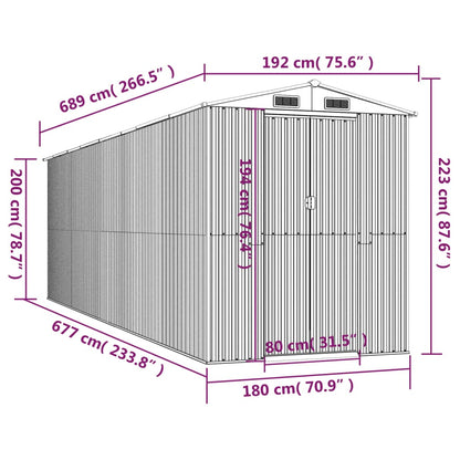 Tuinschuur Gegalvaniseerd Staal 192 x 689 x 223 cm Lichtbruin