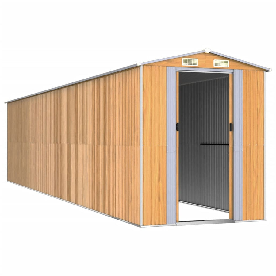 Tuinschuur 192X855X223 Cm Gegalvaniseerd Staal Lichtbruin