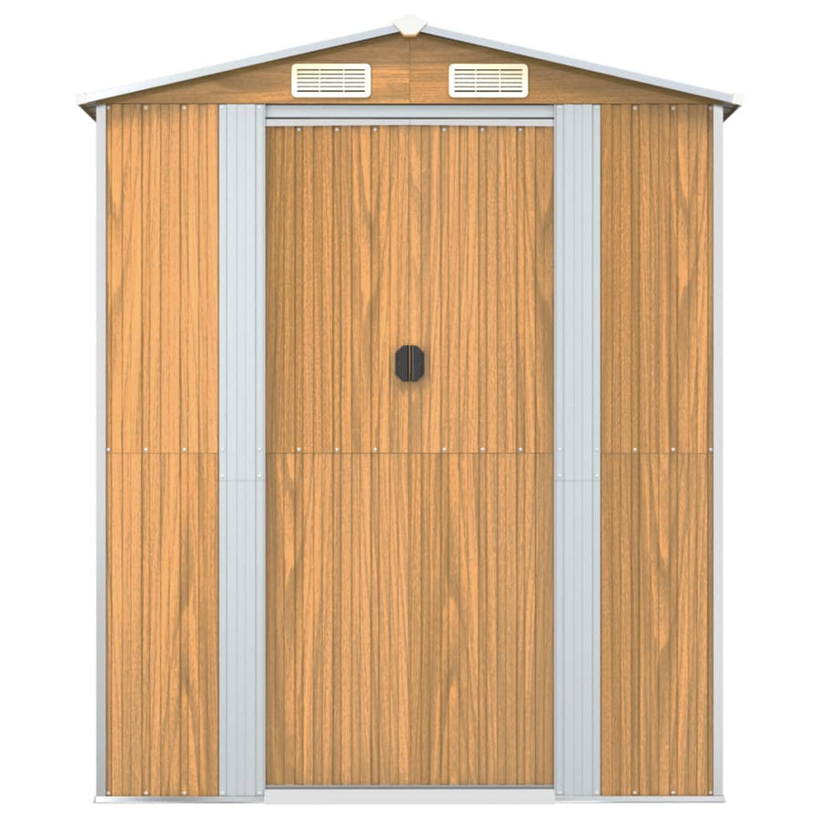 Tuinschuur 192X855X223 Cm Gegalvaniseerd Staal Lichtbruin
