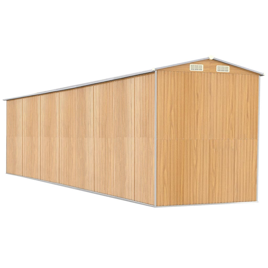 Tuinschuur 192X855X223 Cm Gegalvaniseerd Staal Lichtbruin