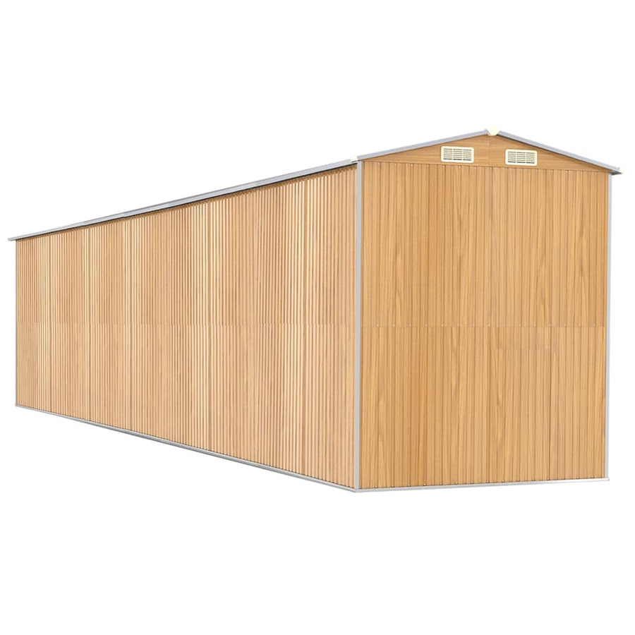 Tuinschuur Gegalvaniseerd Staal 192 x 938 x 223 cm Lichtbruin