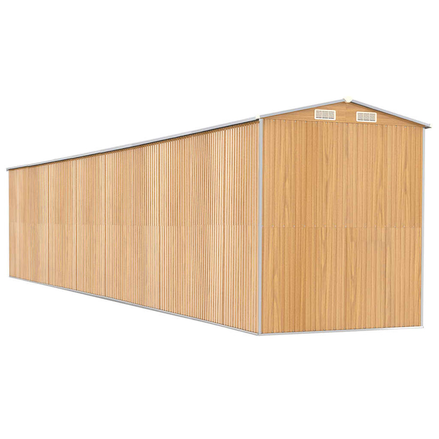 Tuinschuur 192X1021X223 Cm Gegalvaniseerd Staal Lichtbruin