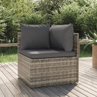 Tuin Met Kussen 57X57X56 Cm Poly Rattan Grijs Hoekbank