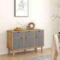 Dressoir Otta 114X43X73,5 Cm Massief Grenenhout Bruin en grijs