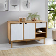 Dressoir massief grenenhout 114x43x73,5 cm bruin wit
