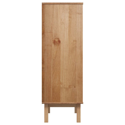 Hoge Kast Otta 85X43X125 Cm Massief Grenenhout Bruin en grijs