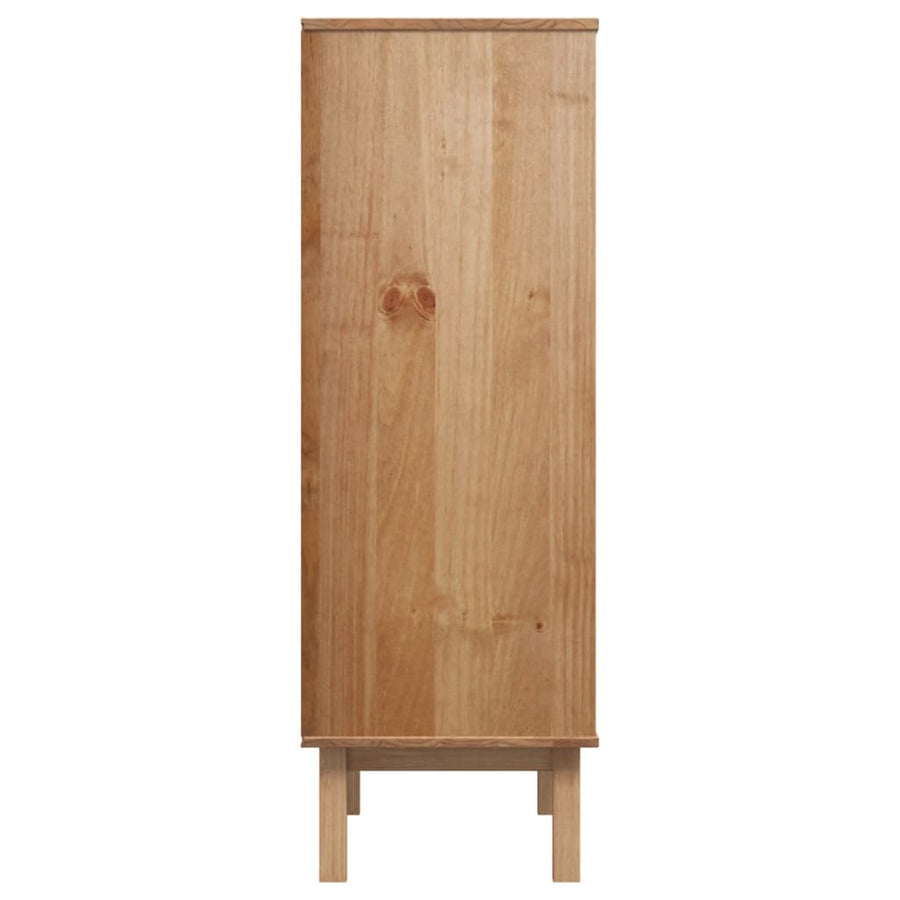 Hoge Kast Otta 85X43X125 Cm Massief Grenenhout Bruin en grijs
