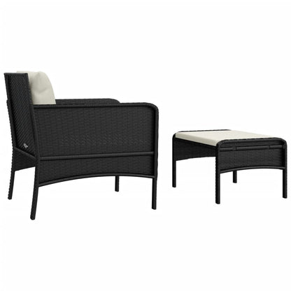 2-Delige Loungeset Met Kussens Poly Rattan Zwart