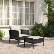 Loungeset 2-delig poly rattan zwart