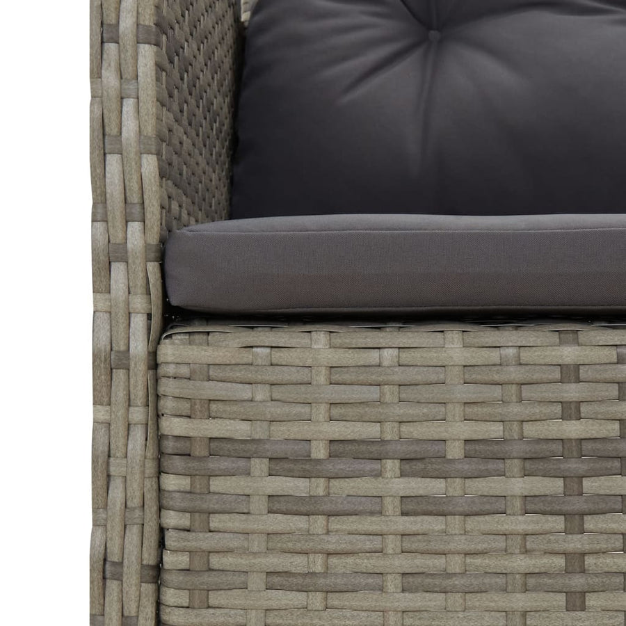 2-Delige Loungeset Met Kussens Poly Rattan Grijs