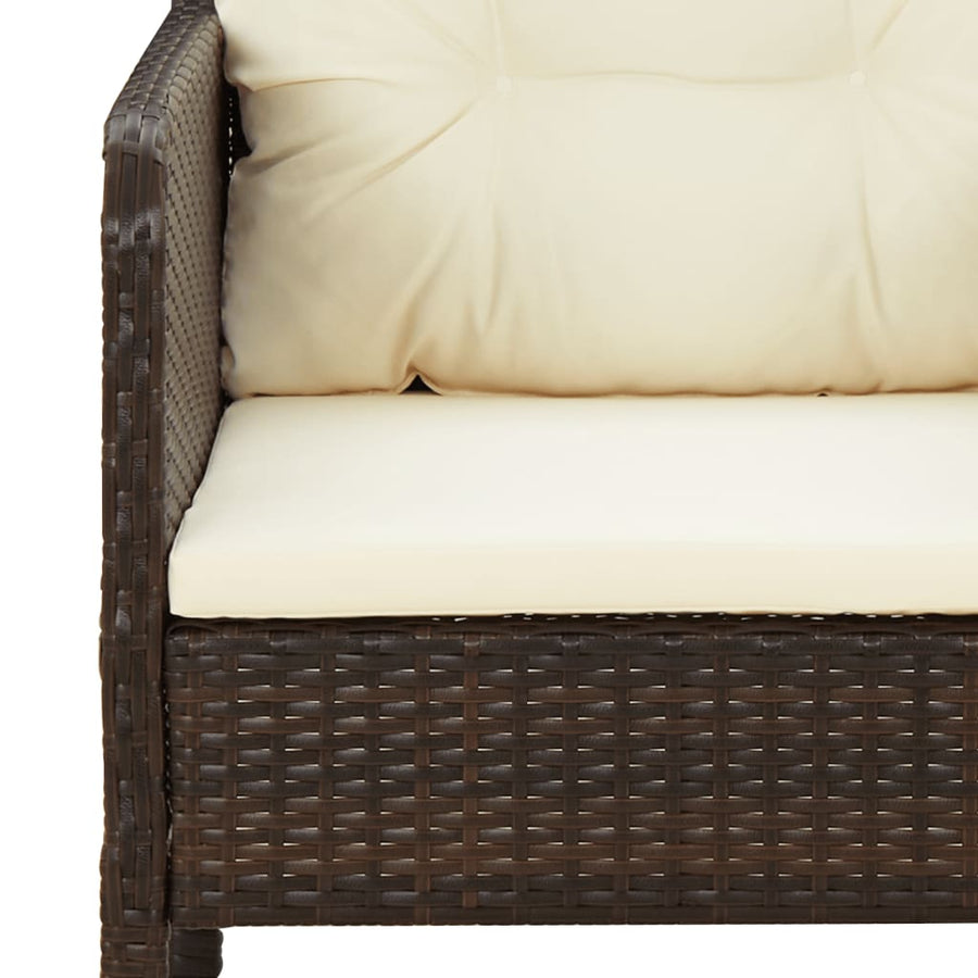 5-Delige Loungeset Met Kussens Poly Rattan Bruin