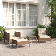 Loungeset 5-delig poly rattan bruin