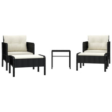5-Delige Loungeset Met Kussens Poly Rattan Zwart