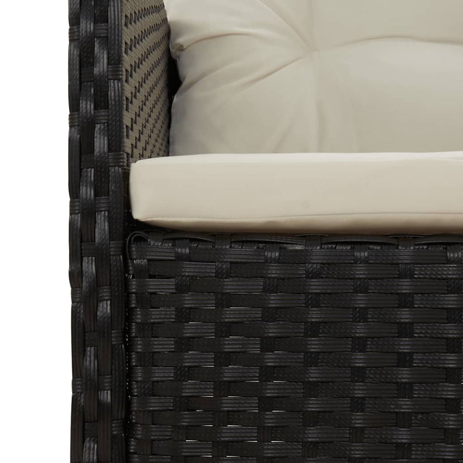 5-Delige Loungeset Met Kussens Poly Rattan Zwart