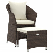 2-Delige Loungeset Met Kussens Poly Rattan Bruin